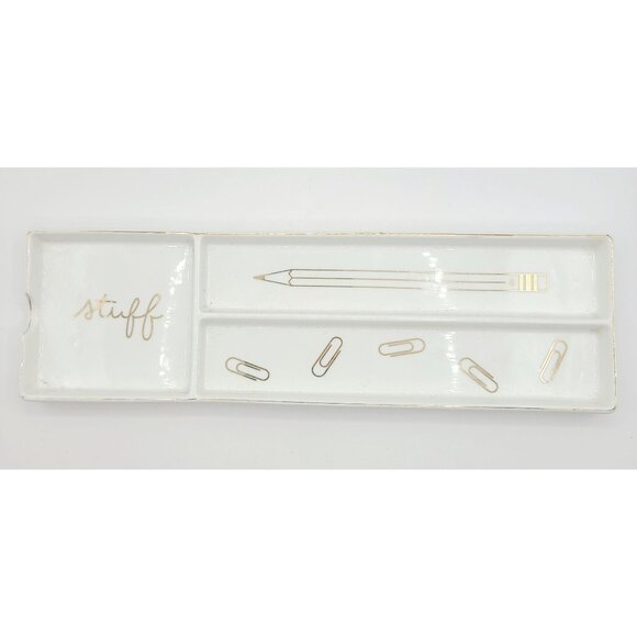 Rosanna Ceramic Stuff Pencil Paper Clip Tray Organizer Collectible Glam Trinket - Picture 2 of 10